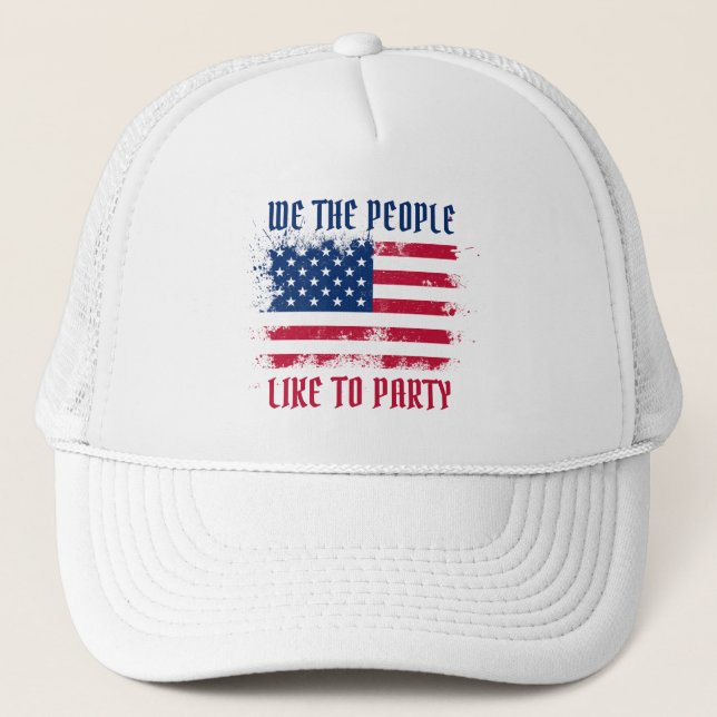Gorra De Camionero We the people Funny Distressed USA Flag July 4th (Anverso)