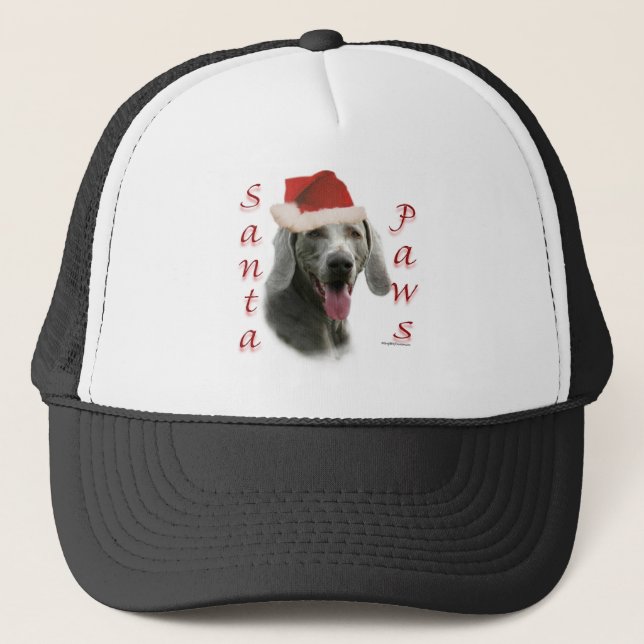 Gorra De Camionero Weimaraner Santa Paws (Anverso)
