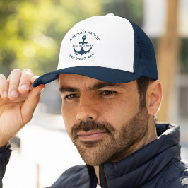Gorra De Camionero Welcome Aboard Nautica White