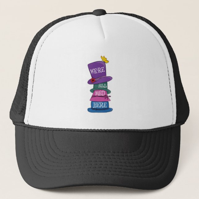 Gorra De Camionero We're All Mad Here Mad Hatter Alice in Wonderland (Anverso)