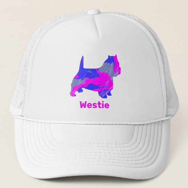 Gorra De Camionero West Highland Westier Terrier Perro Silhouette Pin (Anverso)