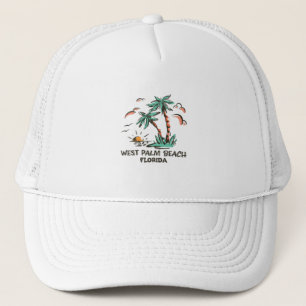 Gorra De Camionero West Palm Beach-Florida-Colorido Sunset
