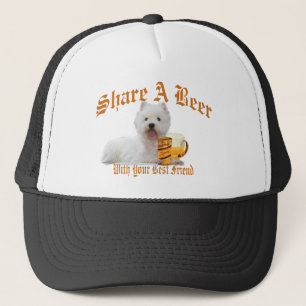 Gorra De Camionero Westie comparte una cerveza