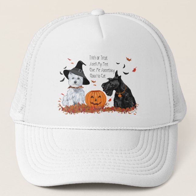 Gorra De Camionero Westie y Scottie Halloween (Anverso)