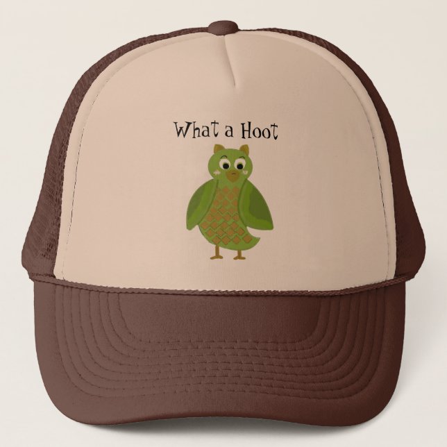Gorra De Camionero What a Hoot - Lechuza verde (Anverso)
