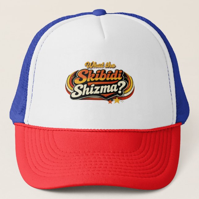 Gorra De Camionero What the Skibidi Shizma? Retro Graphic Hat (Anverso)