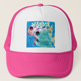 Gorra De Camionero Whimsical Abstract Fish Trio Blue Personalized