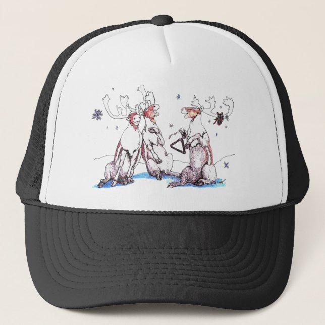 Gorra De Camionero Whimsical Alaska Wildlife Navidades (Anverso)