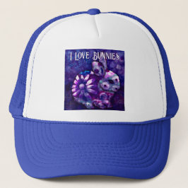 Gorra De Camionero Whimsical Floral Bunny Rabbit Personalized