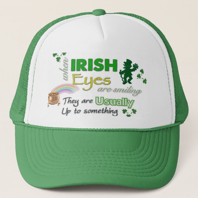 Gorra De Camionero Whimsical Irish Eyes St Patrick's (Anverso)
