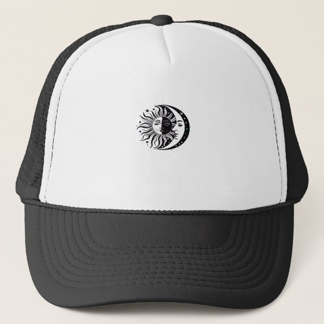 Gorra De Camionero Whimsigoth Watercolor Sun Moon WitchClassic (Anverso)