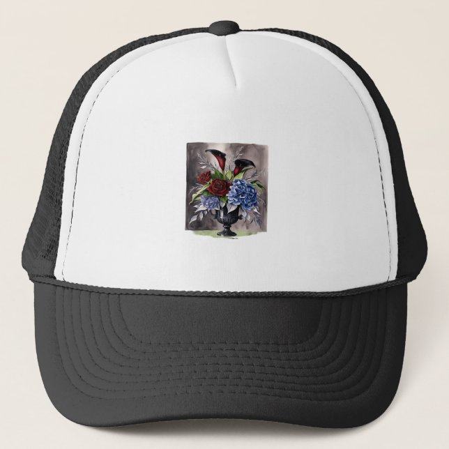 Gorra De Camionero Whimsigothic - Classi estético de la vesícula flor (Anverso)