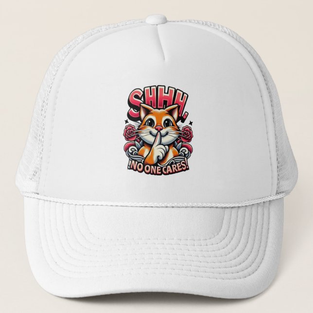 Gorra De Camionero Whiskered Whispers Un Artístico Shhh A Nadie Le Im (Anverso)
