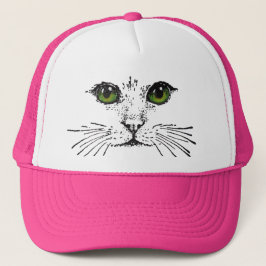 Gorra De Camionero Whiskers Green Eyed Cat Face