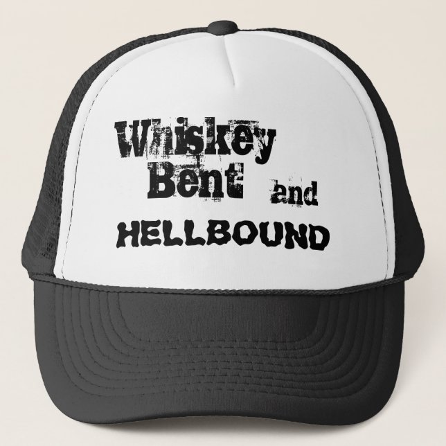 Gorra De Camionero Whisky doblado, y, HELLBOUND (Anverso)