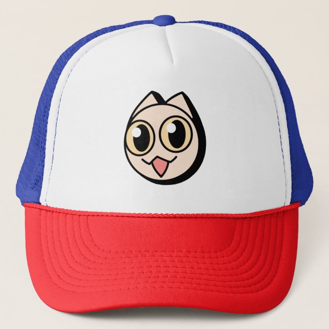Gorra De Camionero White Cartoon Cat (Anverso)