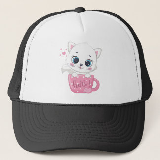 Gorra De Camionero White Kitty
