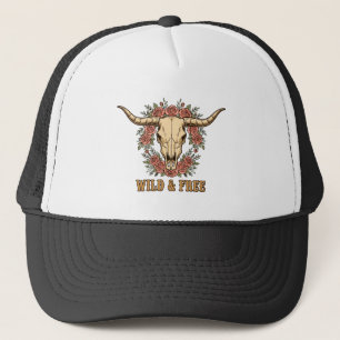 Gorra De Camionero Wild and Free Floral Longhorn Hat