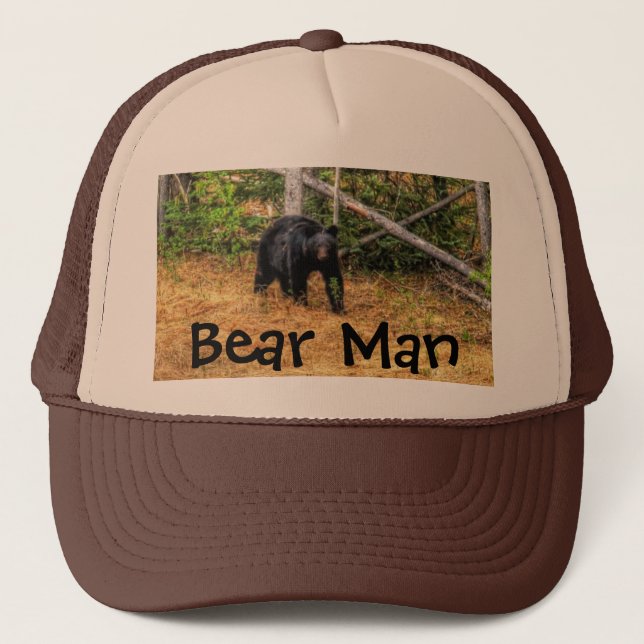 Gorra De Camionero Wild Black Bear & Yukon Forest Photo Art (Anverso)