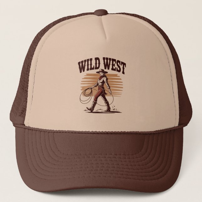 Gorra De Camionero Wild West Cowgirl – Retro (Anverso)
