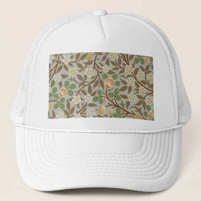 Gorra De Camionero William Morris Clover Flor Botánica (Anverso)