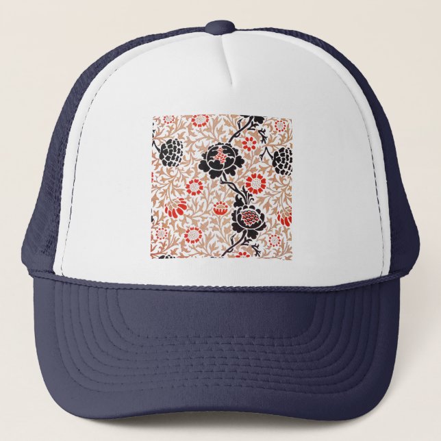 Gorra De Camionero William Morris Grafton Diseño de Arte Botánico (Anverso)