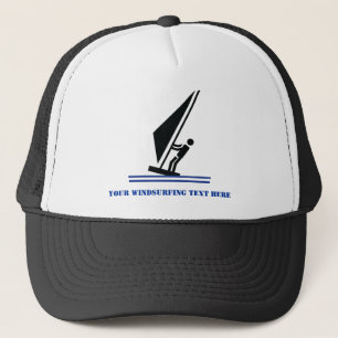 Gorra De Camionero Windsurfista a bordo personalizado negro azul de w
