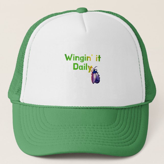 Gorra De Camionero Wingin It Daily Funny Bug Humor (Anverso)