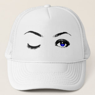 Gorra De Camionero Winking de ojos azules de bonito