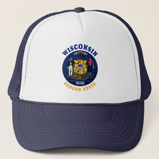 GORRA DE CAMIONERO WISCONSIN BADGER STAFLAG TRUCKER HAT (Anverso)