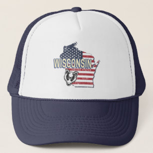 Gorra De Camionero Wisconsin Estados Unidos Mapa de Estados Unidos Vi