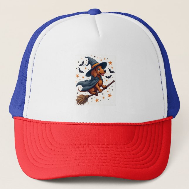 Gorra De Camionero Witchy Dachshund Delight (Anverso)