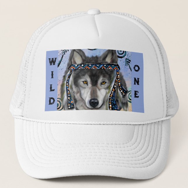 Gorra De Camionero Wolf Art (Anverso)