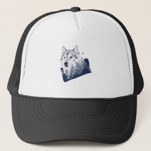 Gorra De Camionero Wolf Blue Forest Grunge