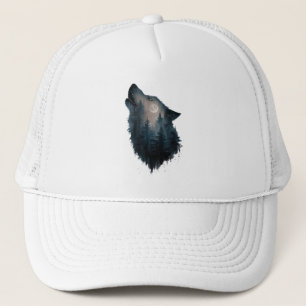 Gorra De Camionero Wolf Howl Forest Moon