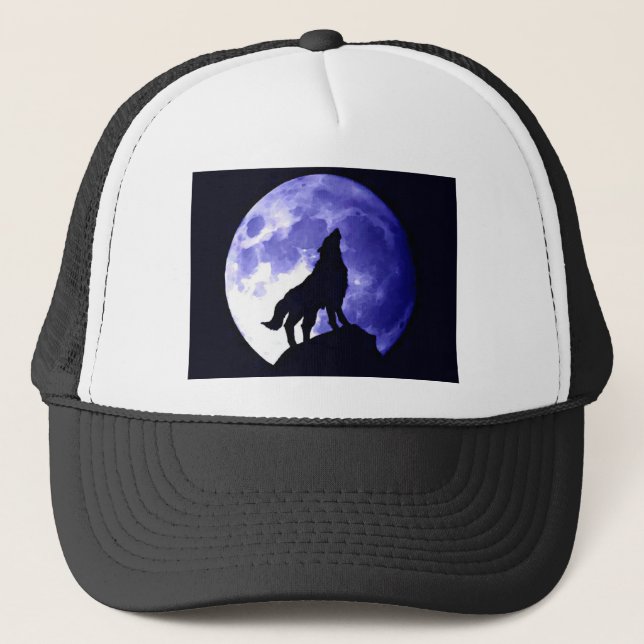 Gorra De Camionero Wolf Howling at Moon (Anverso)