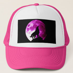 Gorra De Camionero Wolf Howling en la Luna