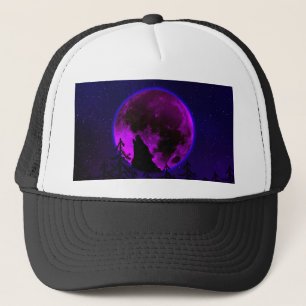 GORRA DE CAMIONERO WOLF HOWLING MOON MAGENTA