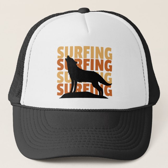 Gorra De Camionero Wolf wants to surf surf surf (Anverso)