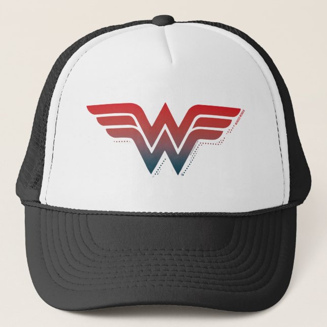 Gorra De Camionero Wonder Woman Red Blue Gradient Logo (Anverso)