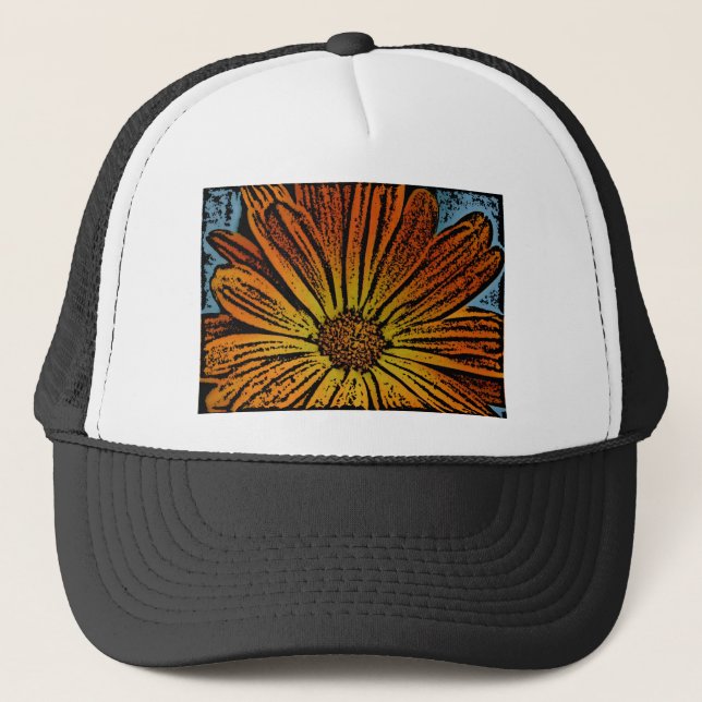 Gorra De Camionero Woodcut Daisy (Anverso)