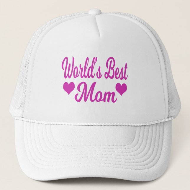 Gorra De Camionero World's Best Mom Pink (Anverso)