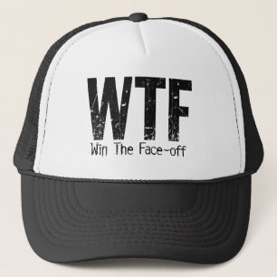 Gorra De Camionero WTF: Gane la Cara-apagado (el hockey)