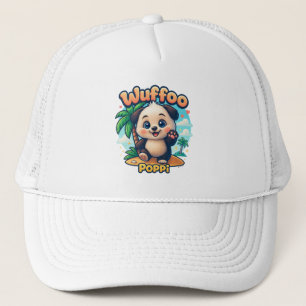 Gorra De Camionero Wuffoo Poppi Cachorro Kawaii Tropical Isla