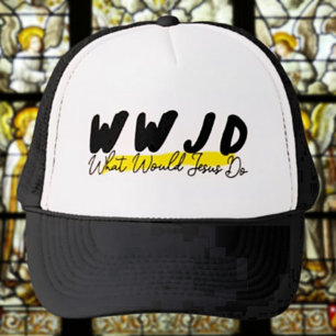 Gorra de camionero WWJD – “¿Qué haría Jesús?” Negr