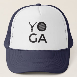 Gorra De Camionero Y forma pose Yoga texto