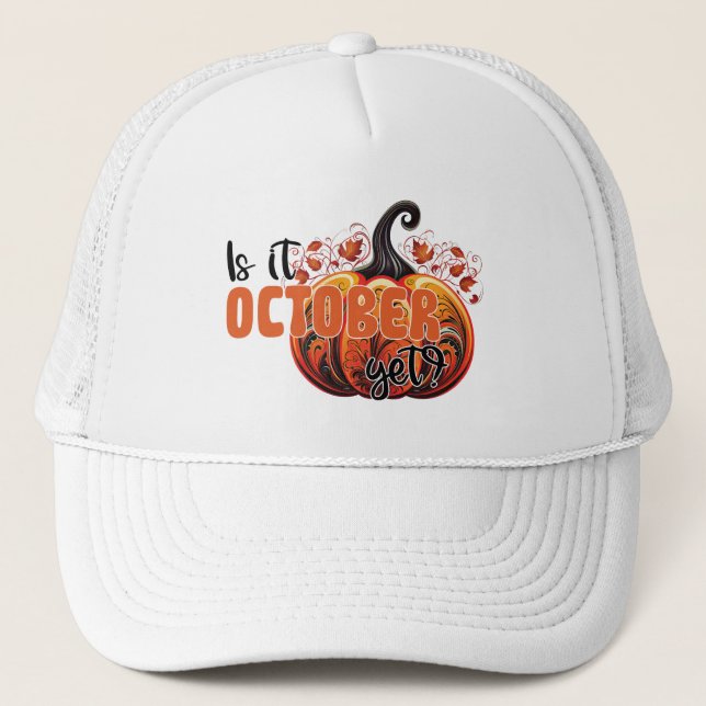 Gorra De Camionero ¿Ya Es Octubre? - Calabaza gótica espeluznante (Anverso)