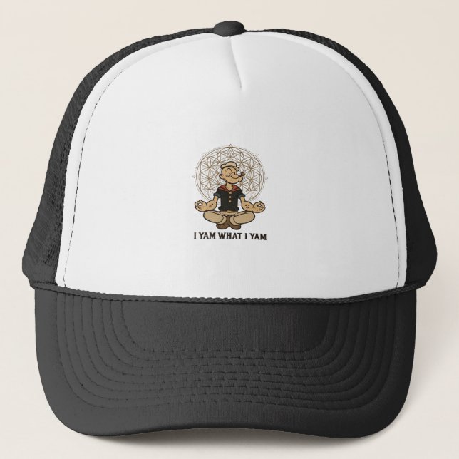 Gorra De Camionero Yam What I Yam Meme Cita (Anverso)