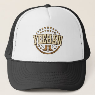 Gorra De Camionero Yeehaw Cowboy Boots Stars Hat