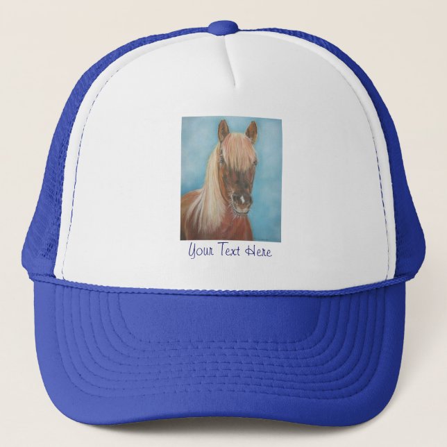 Gorra De Camionero yegua de la castaña con el caballo equino del arte (Anverso)